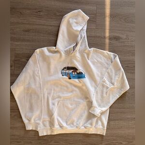 Travis Scott Y2K Graphic Hoodie Off-White | Cactus Jack Racing Car Size L